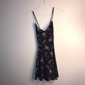 Black dress with floral design